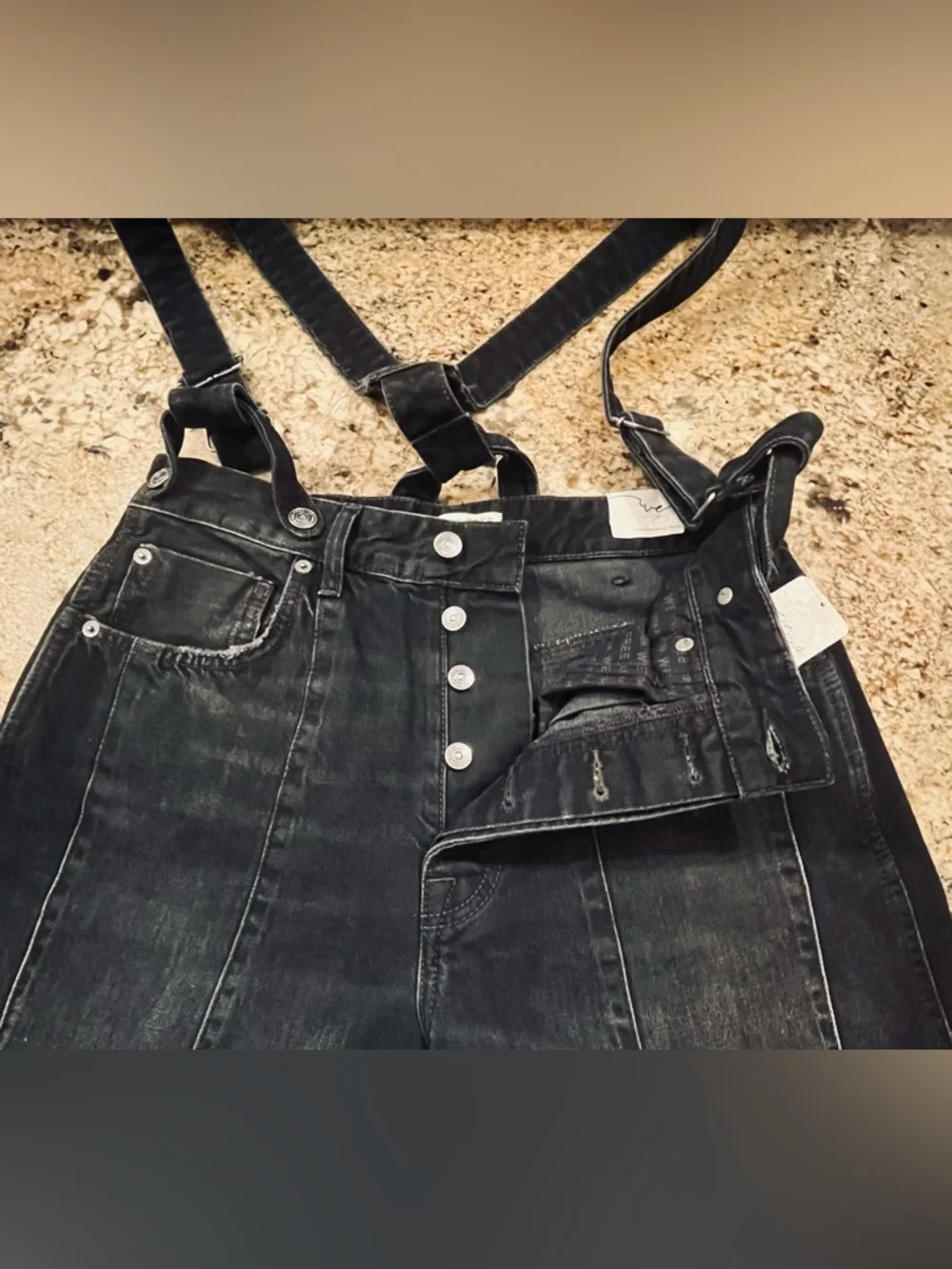 NWT Free People Berkley Suspender Jeans